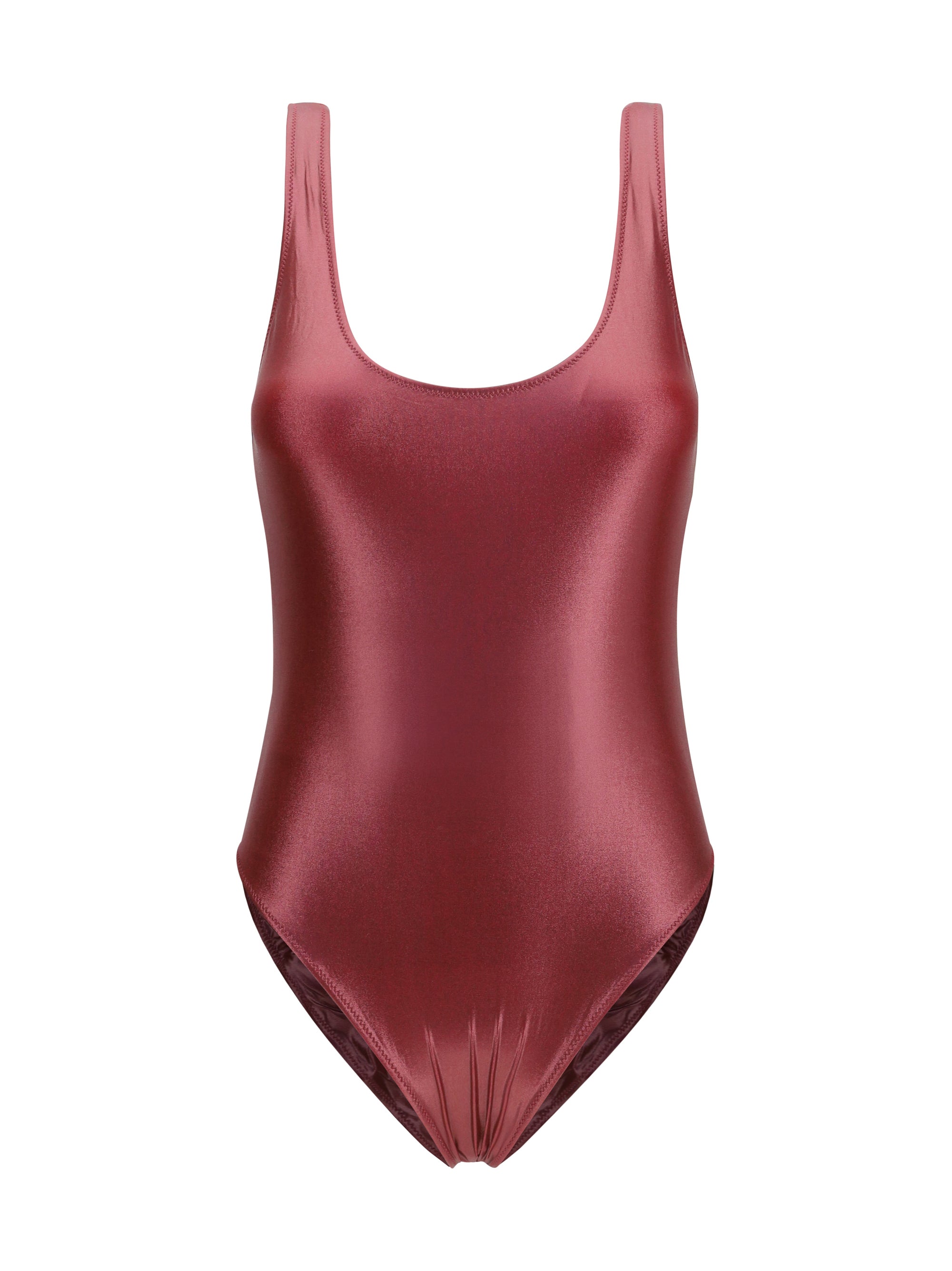 Kristina Ti Metallic One-Piece Swimsuit — Rose gold