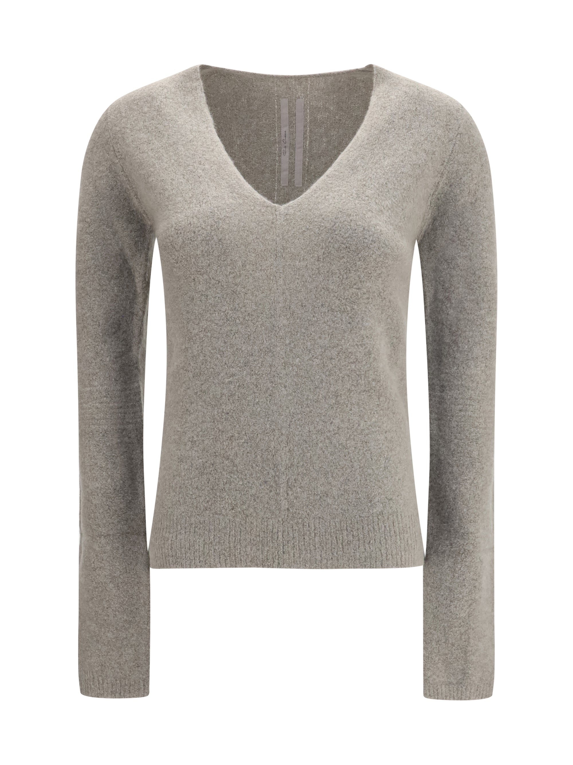 Rick Owens Cashmere V-Neck Sweater — Gray