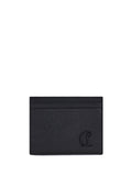 Christian Louboutin Logo-Embossed Calfskin Card Case — Black