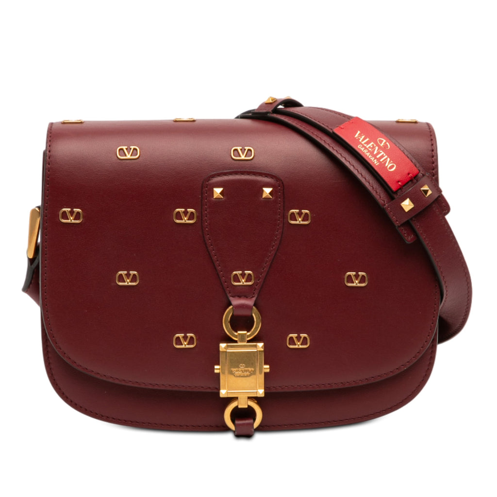 VLogo Embellished Leather Crossbody