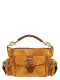 Chloé Suede with Leather Details Shoulder Bag — Caramel