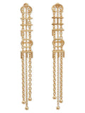Chloé Logo Lettering Chain Earrings — Gold