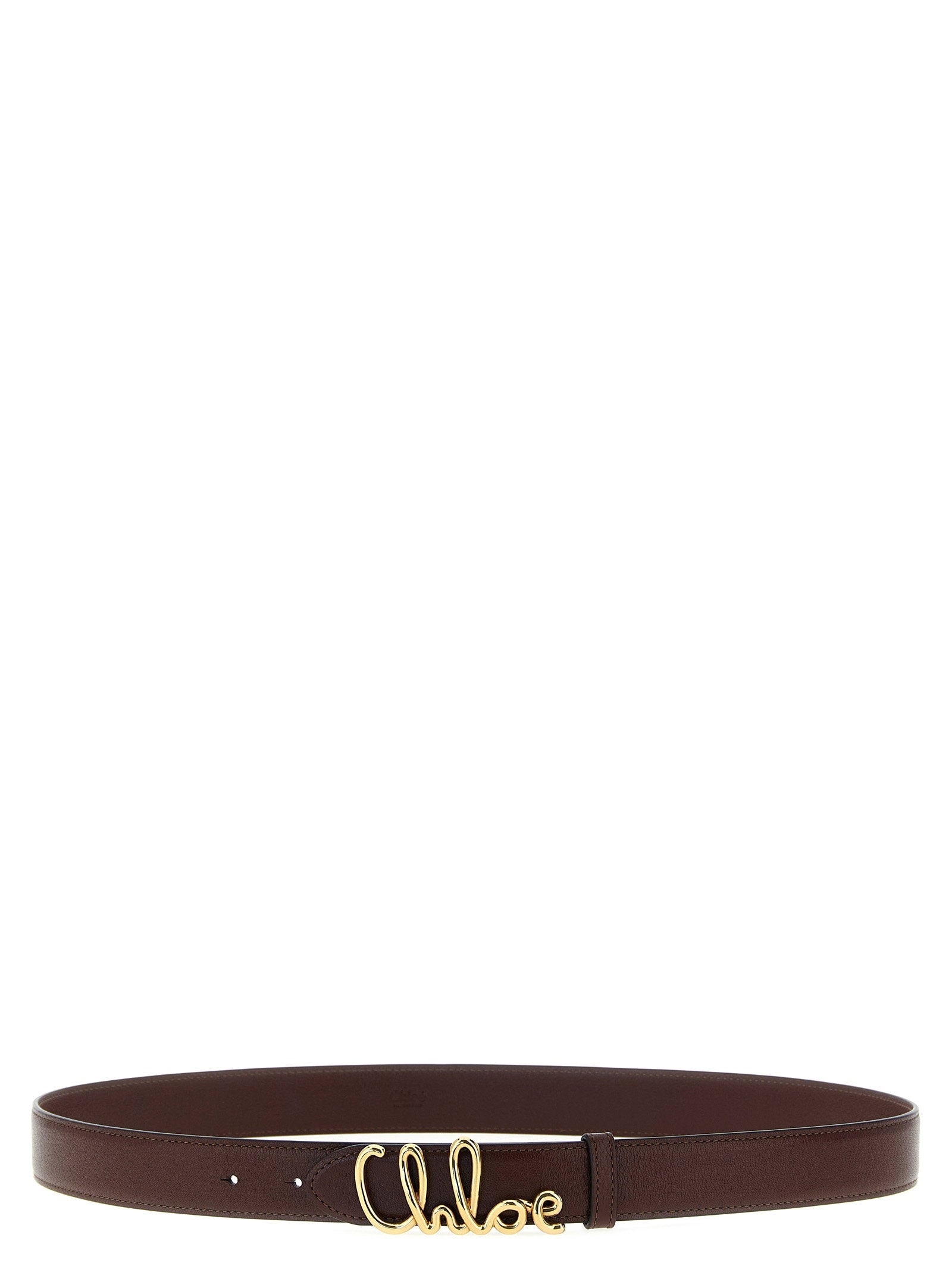 Chloé Gold Buckle Belt — Brown
