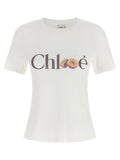 Chloé Logo-Printed T-shirt — Cream