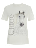 Chloé Horse Graphic Print T-Shirt — White