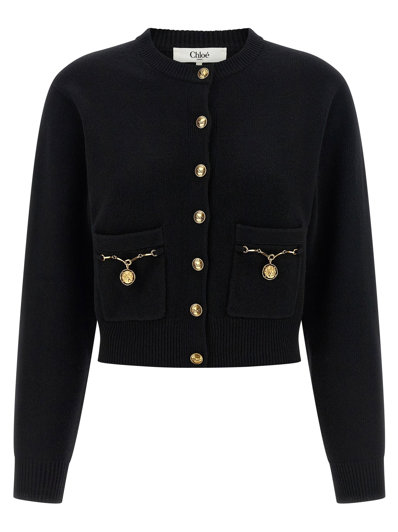 Chloé Horse Medal Cardigan — Black
