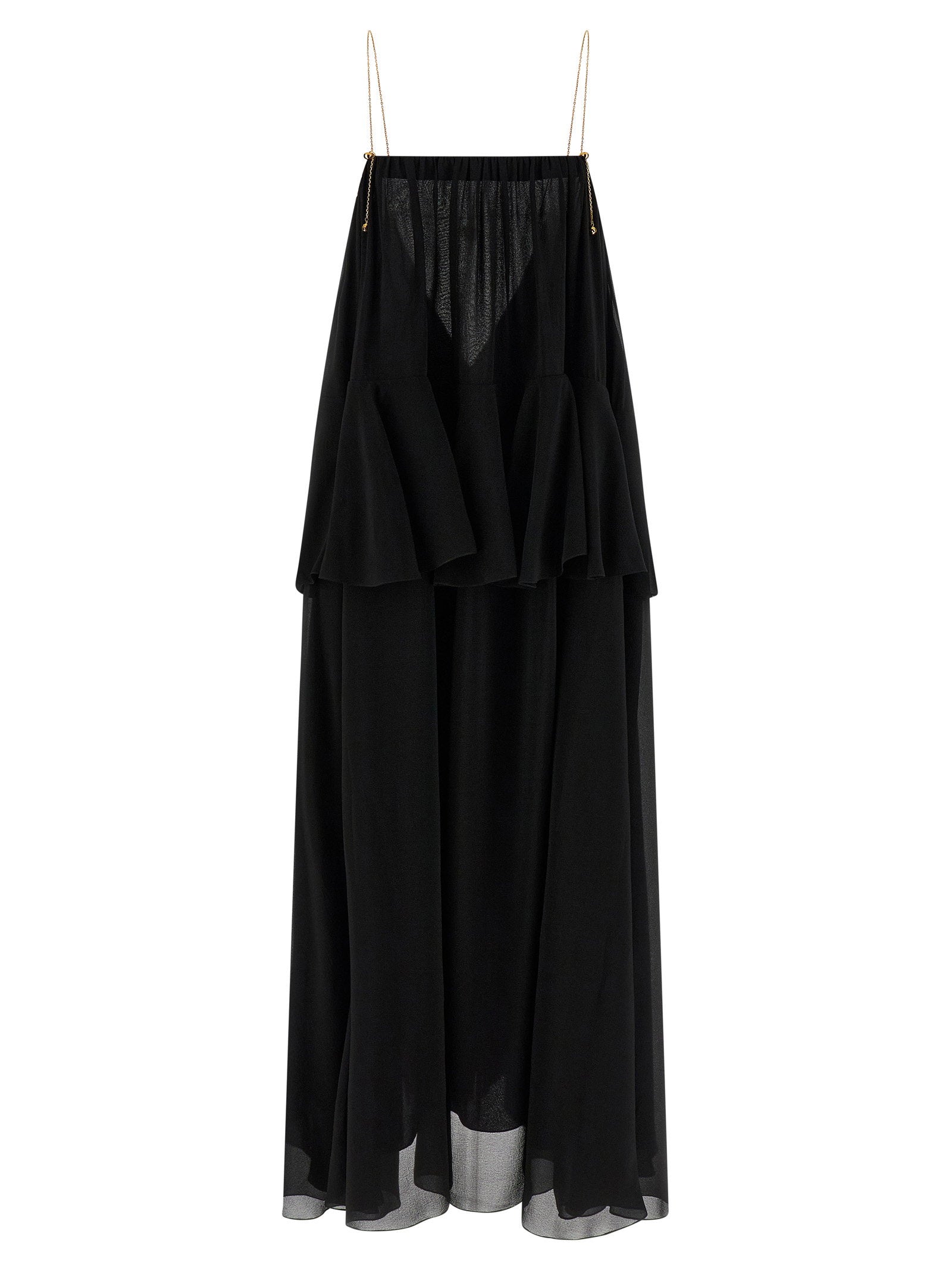Chloé Silk Chiffon Maxi Dress — Black