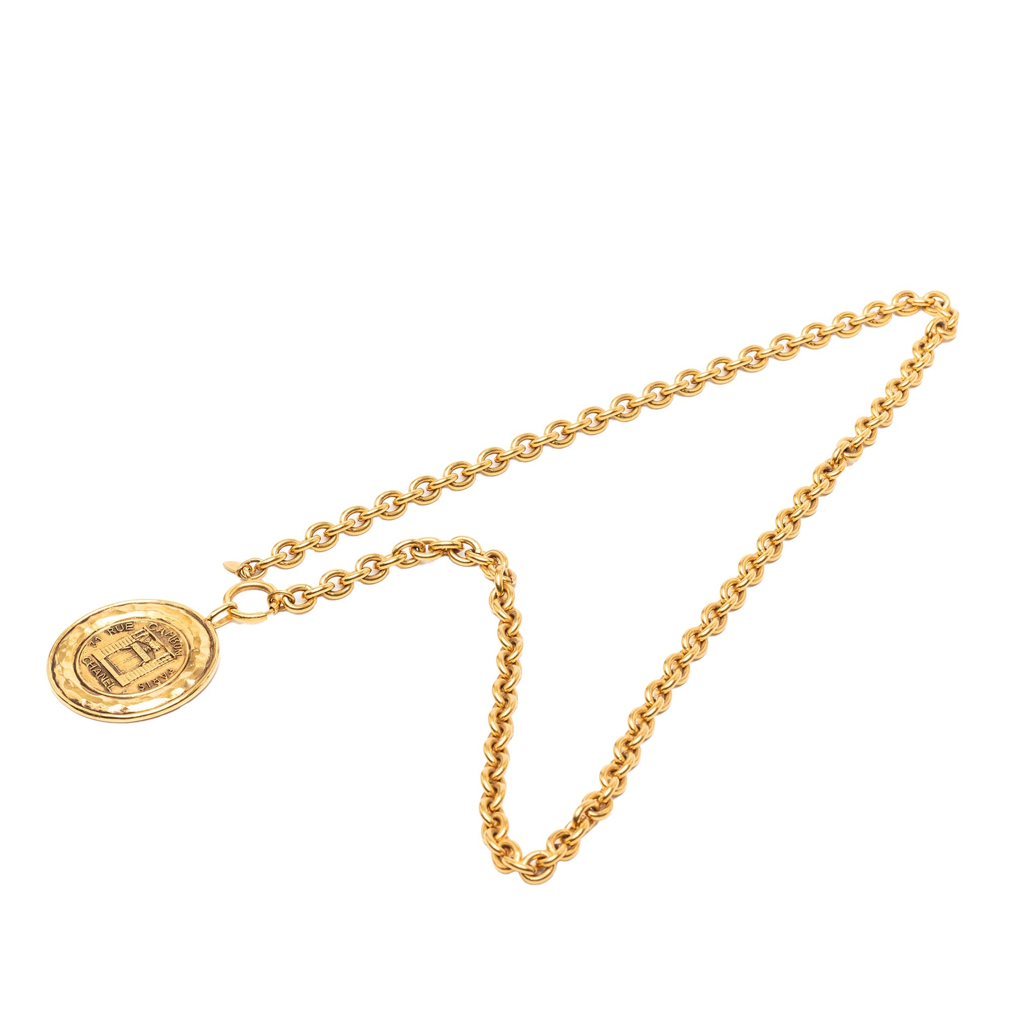 Gold Plated 31 Rue Cambon Coin Pendant  Necklace