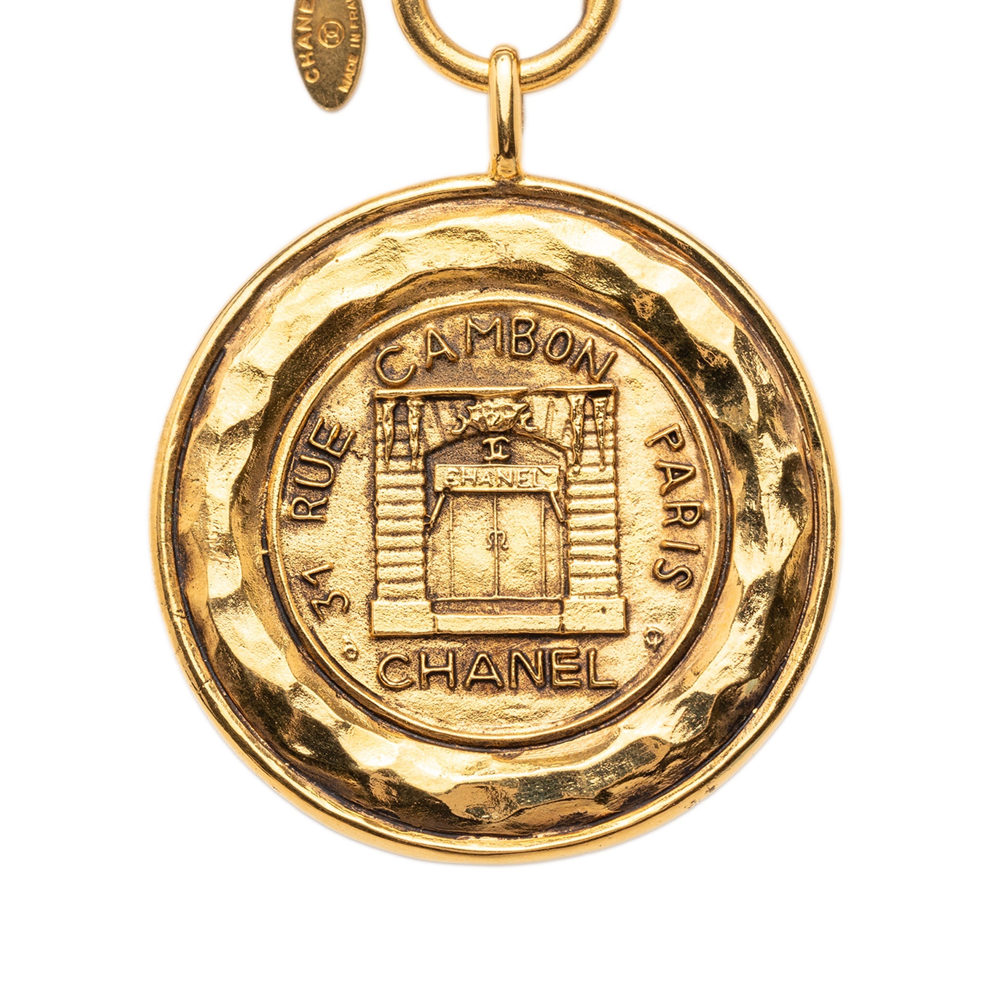 Gold Plated 31 Rue Cambon Coin Pendant  Necklace