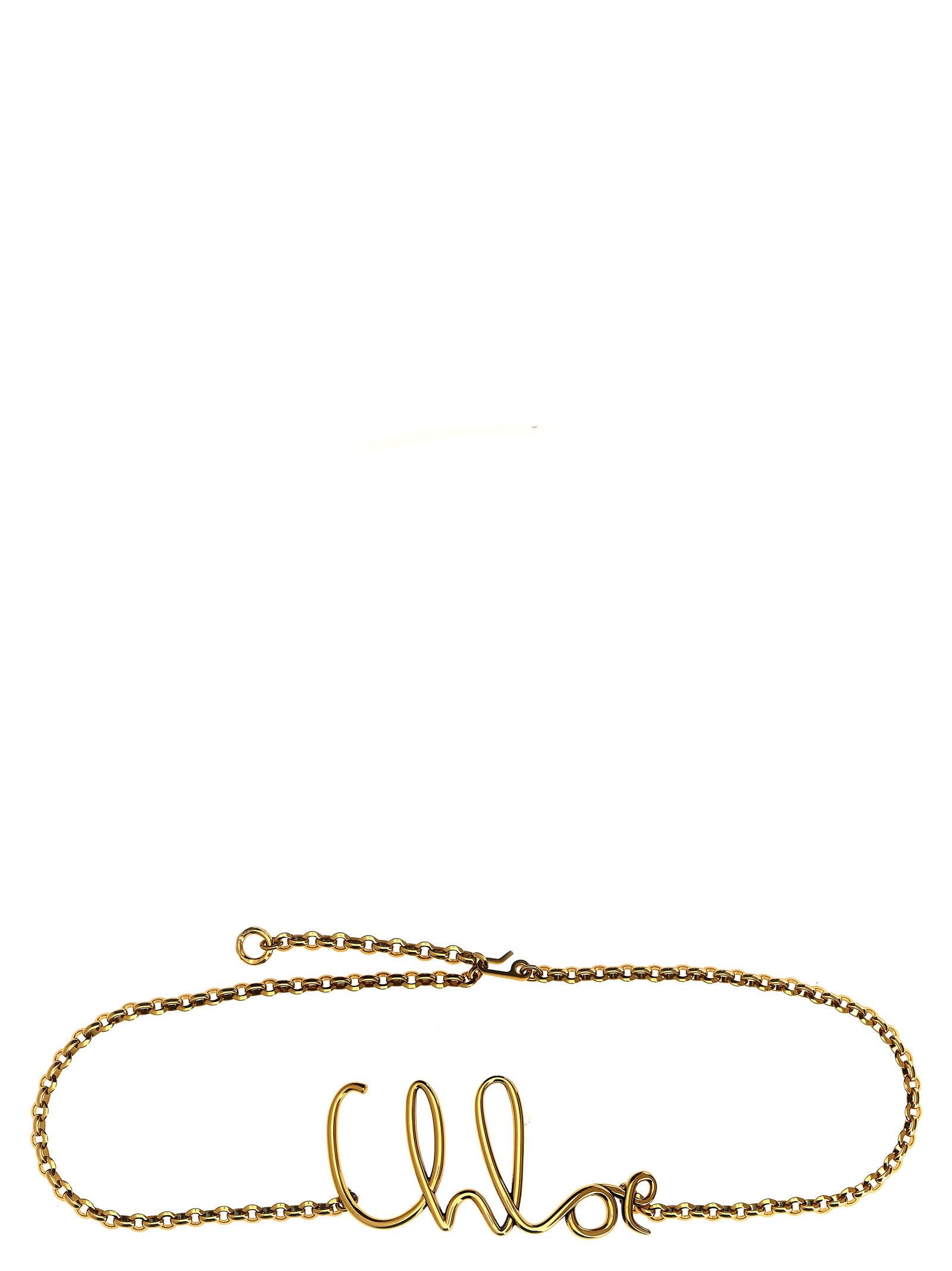 Chloé Logo-Charm Chain Belt — Gold