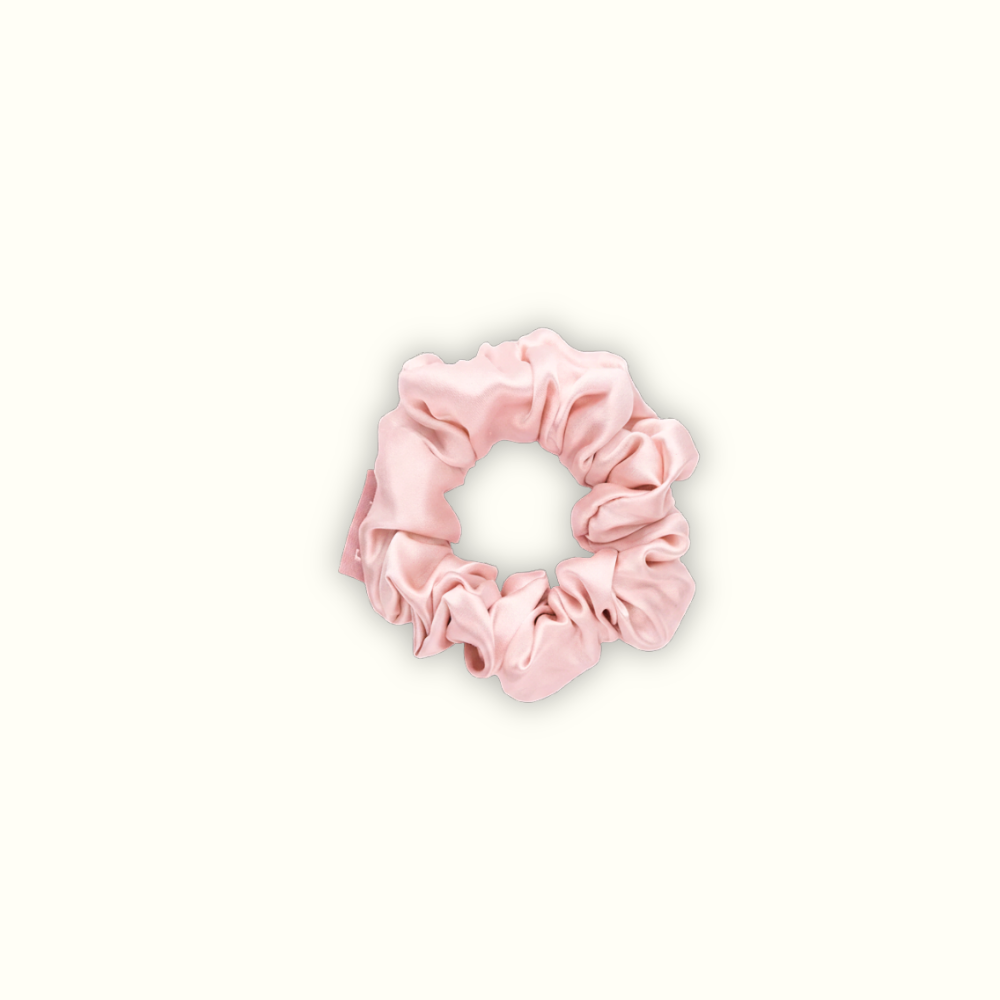 Chouchou 100% pure soie - Le moyen - Rose poudrée