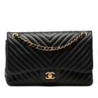 Jumbo Classic Chevron Lambskin Double Flap