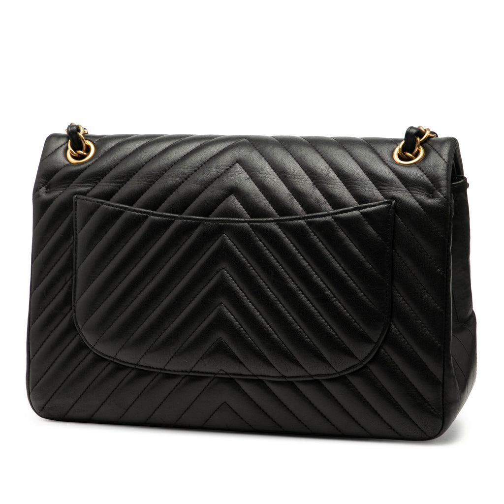 Jumbo Classic Chevron Lambskin Double Flap