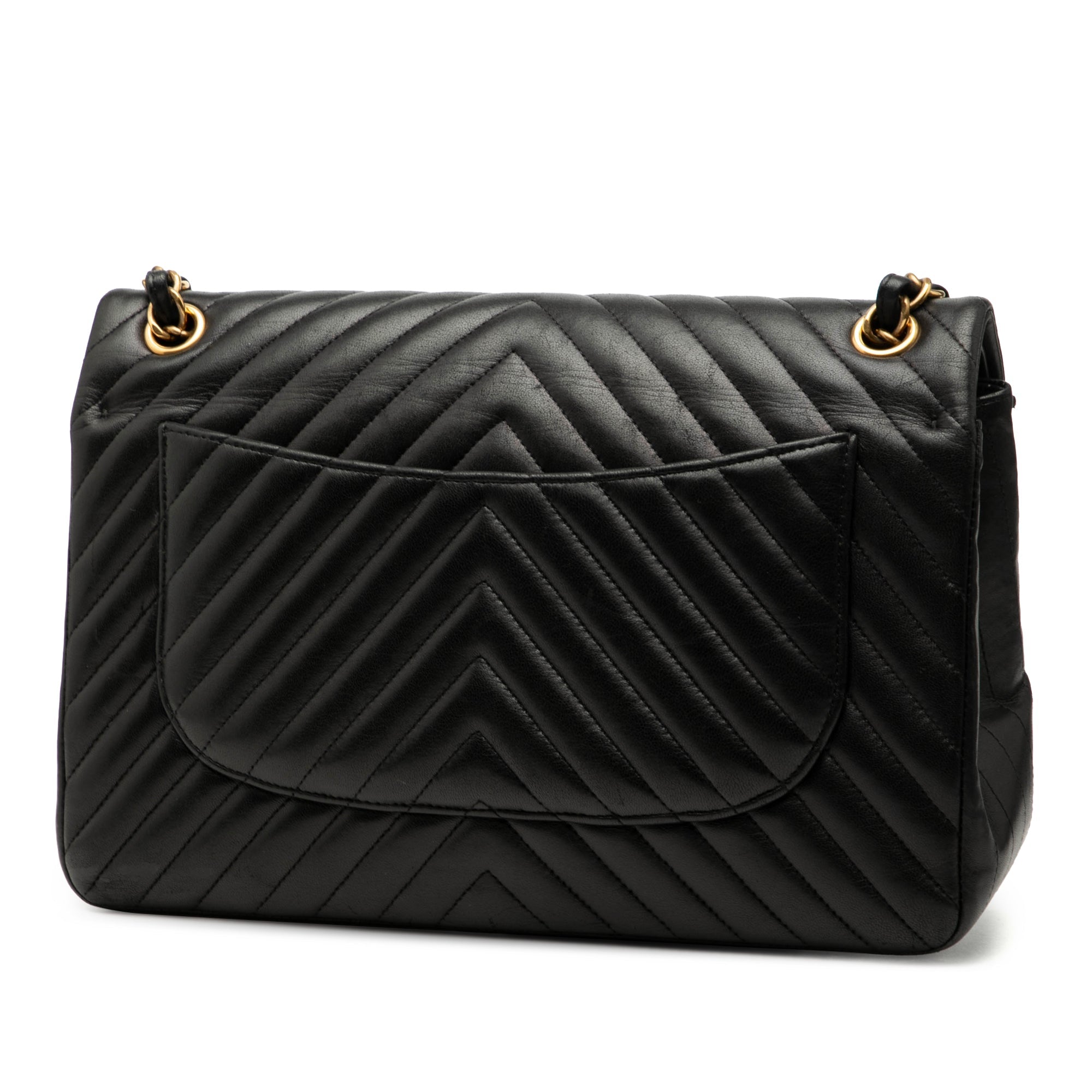 Jumbo Classic Chevron Lambskin Double Flap