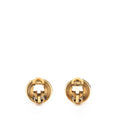 Gold Plated CC Button Clip on Earrings