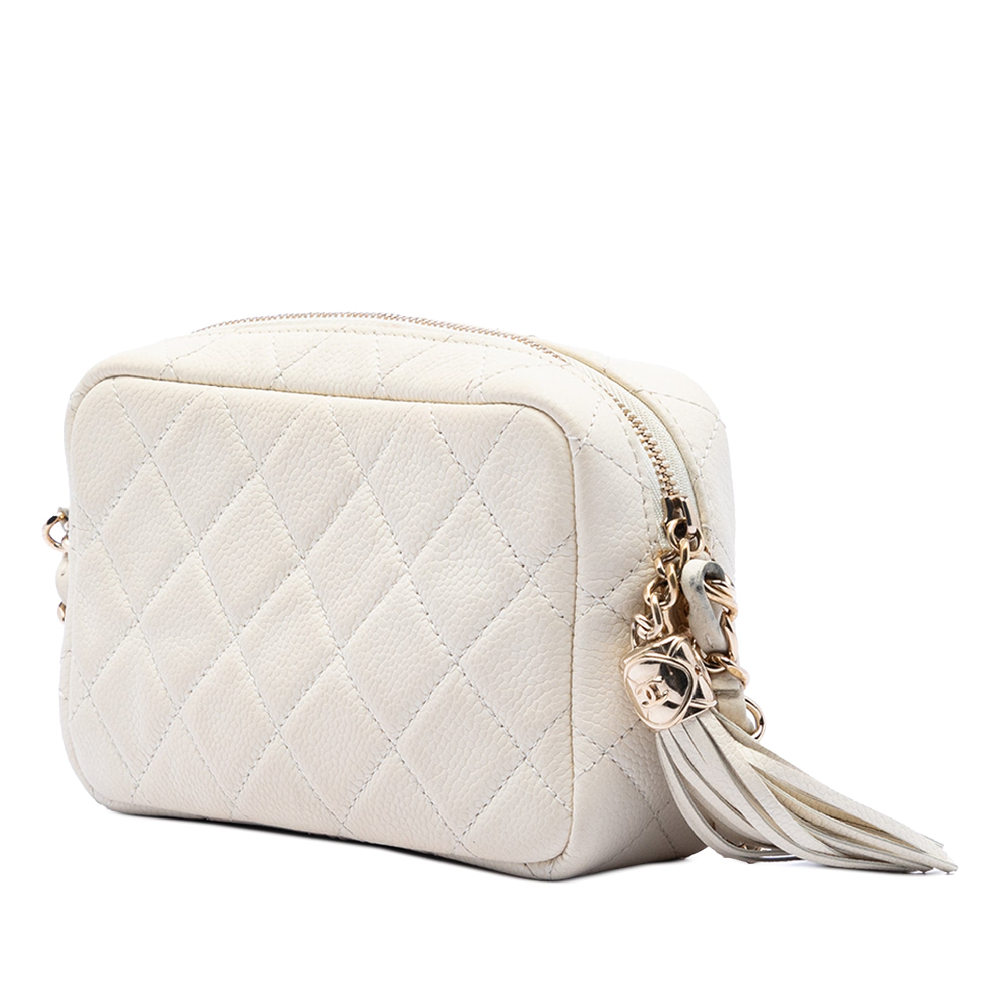 Mini Quilted Caviar Coco Tassel Camera Case