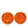 Resin Logo Round Clip On Earrings