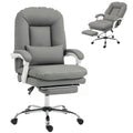 Ergonomic Velvet Executive Office Chair with Footrest & Lumbar Support, Grey