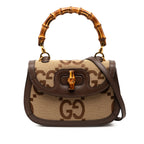 Small Jumbo GG Canvas Bamboo 1947 Top Handle Bag