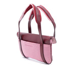 Leather Trimmed Mesh Handbag