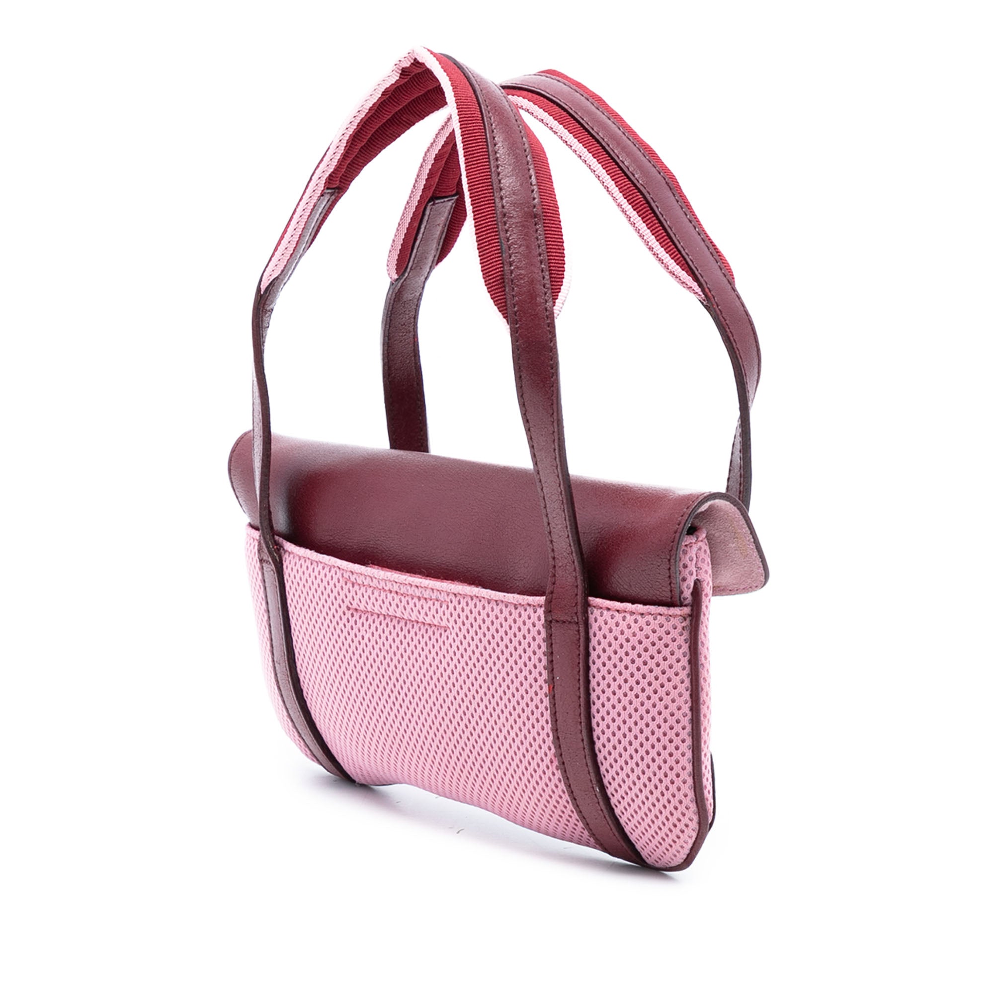 Leather Trimmed Mesh Handbag