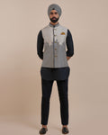 Signature Chevron Nehru Jacket By KYNAH, Luxury Indian Fashion & Bridal Wear