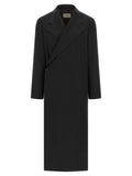 Lemaire Wool Crêpe Coat — Black