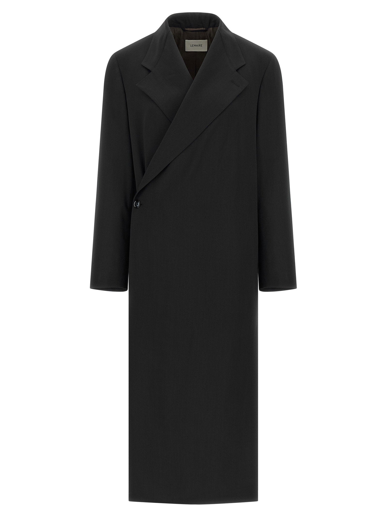 Lemaire Wool Crêpe Coat — Black