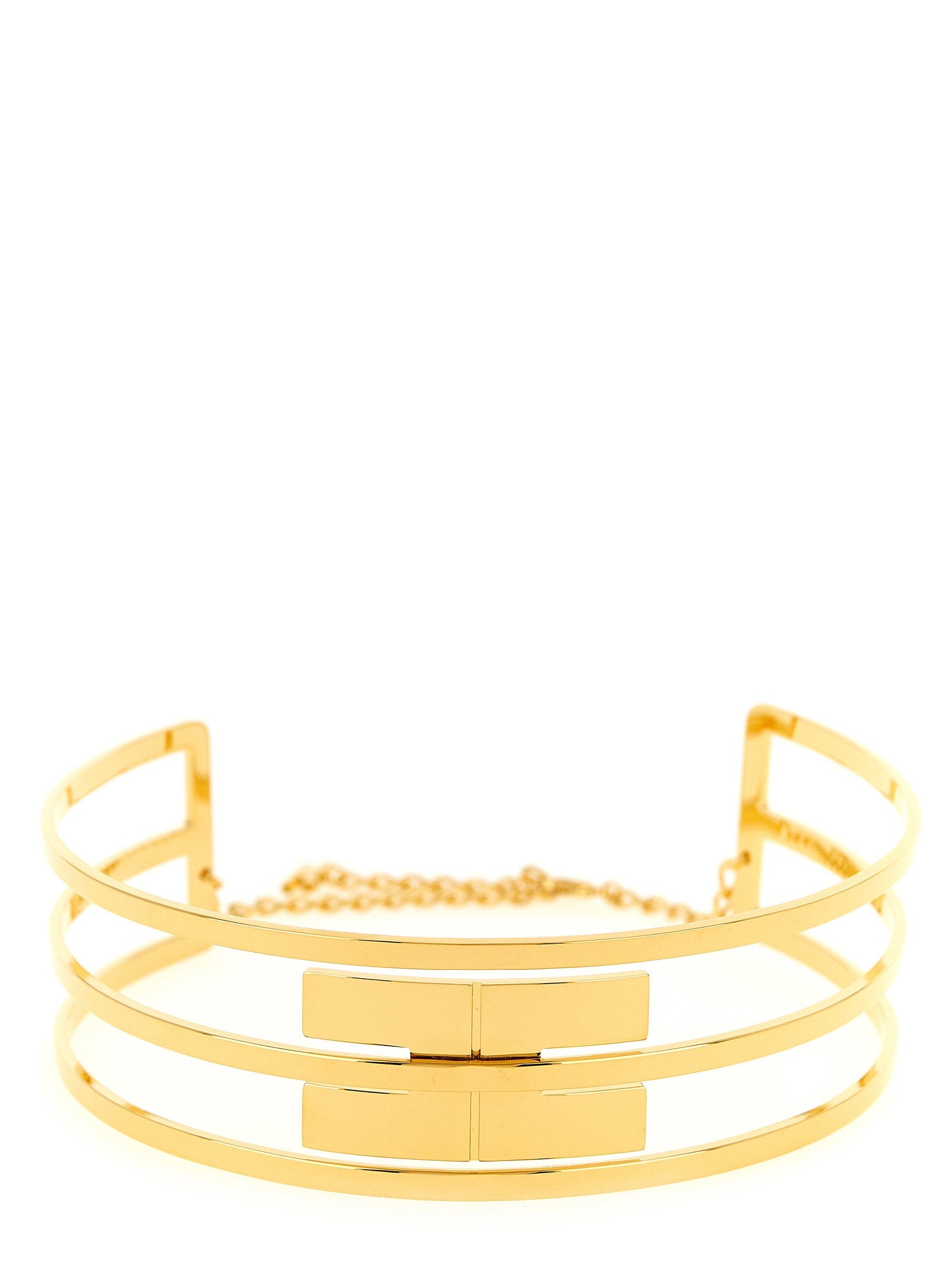 Elisabetta Franchi Logo Band Necklace — Gold
