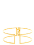 Elisabetta Franchi Cut-Out Collar Necklace — Gold