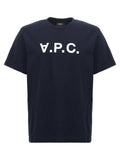A.p.c. Logo-Flocked Cotton T-Shirt — Navy