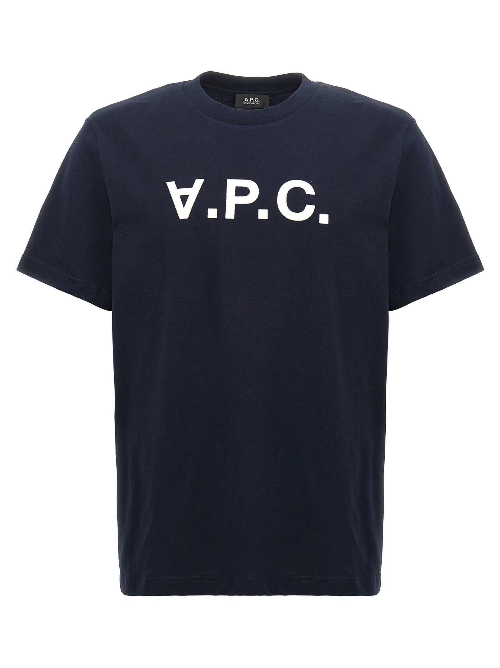 A.p.c. Logo-Flocked Cotton T-Shirt — Navy