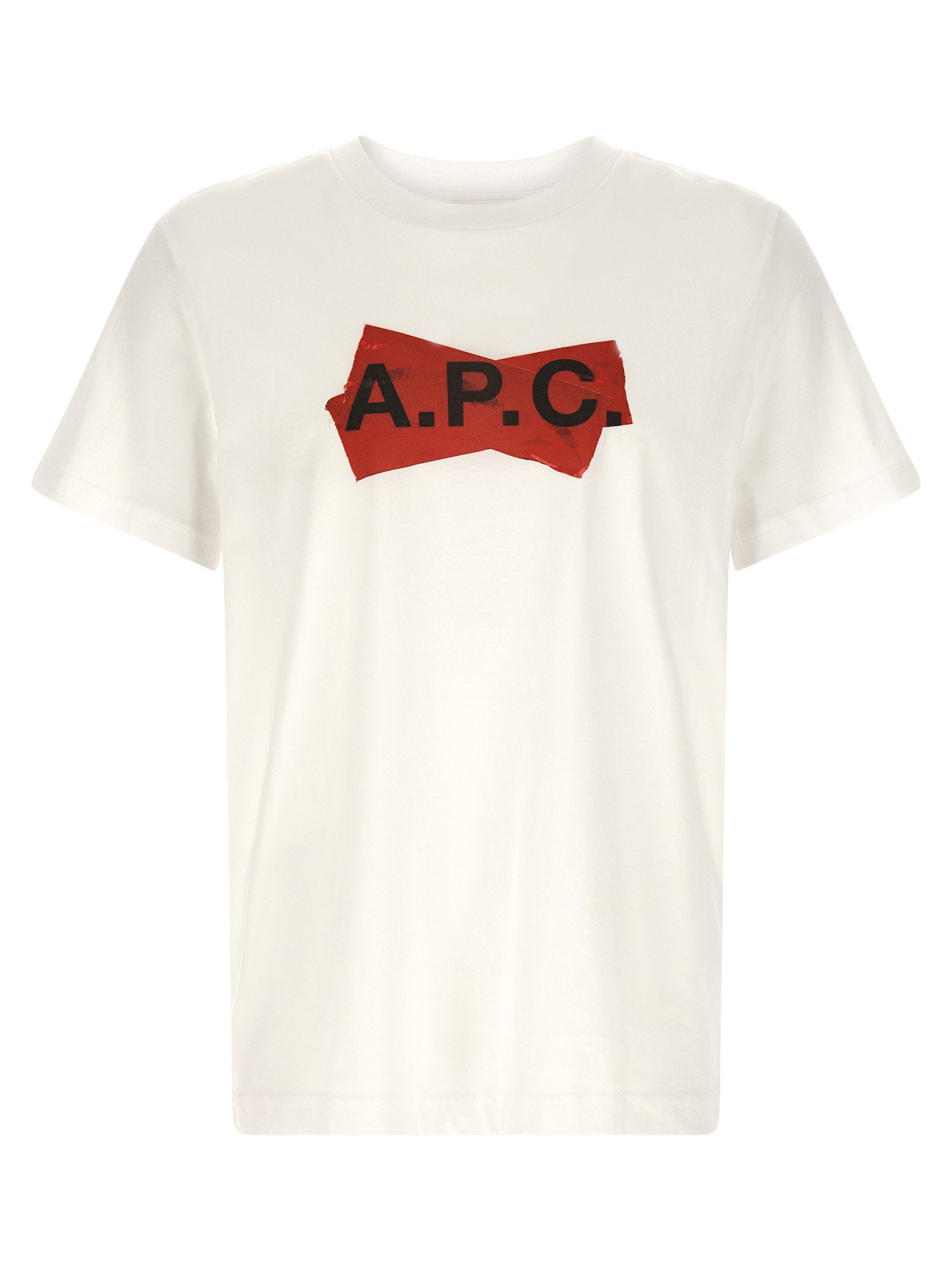 Camiseta de algodón con logo estampado de A.P.C. — Blanca