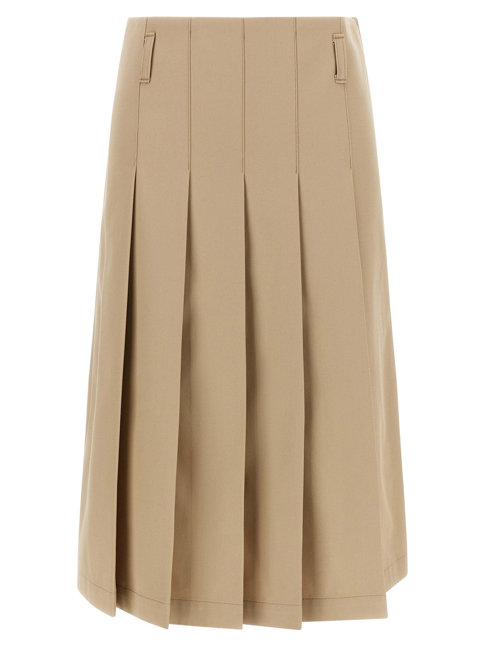 A.p.c. Pleated Organic Cotton Skirt — beige