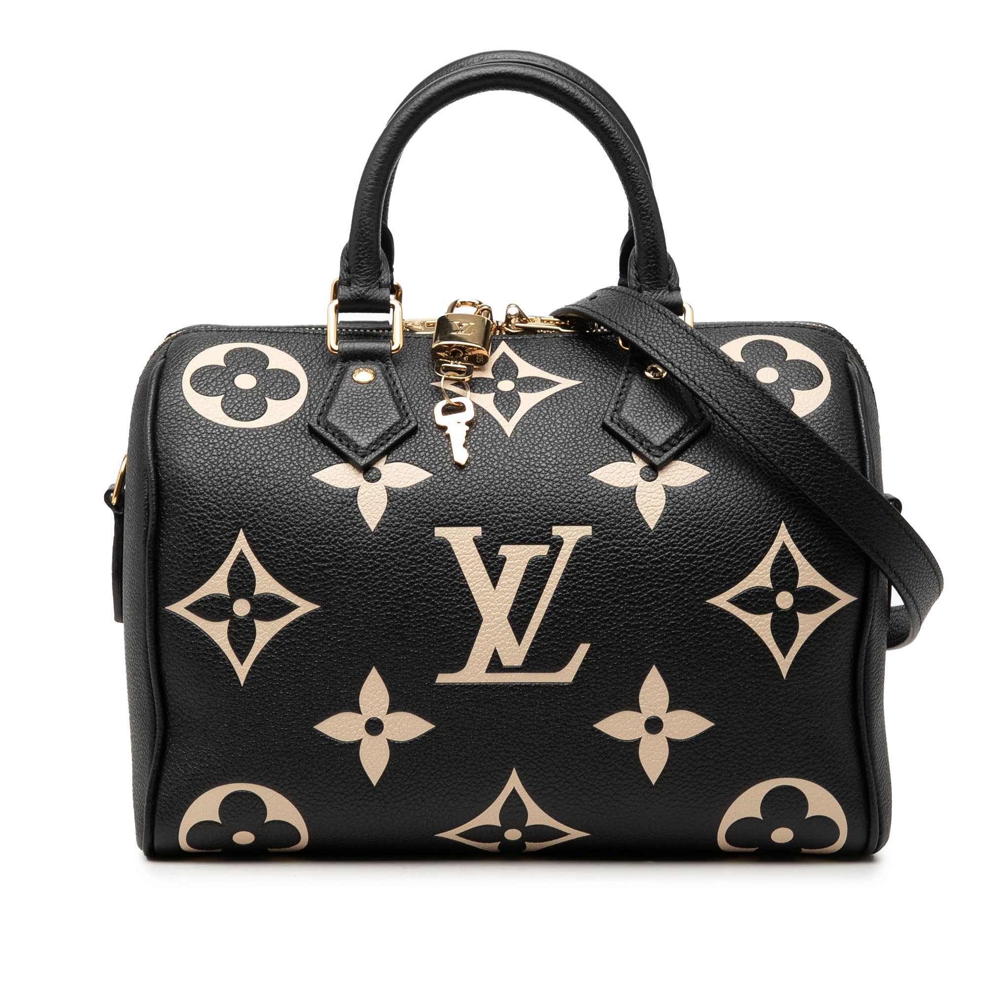 Bicolor Monogram Empreinte Giant Speedy Bandouliere 25