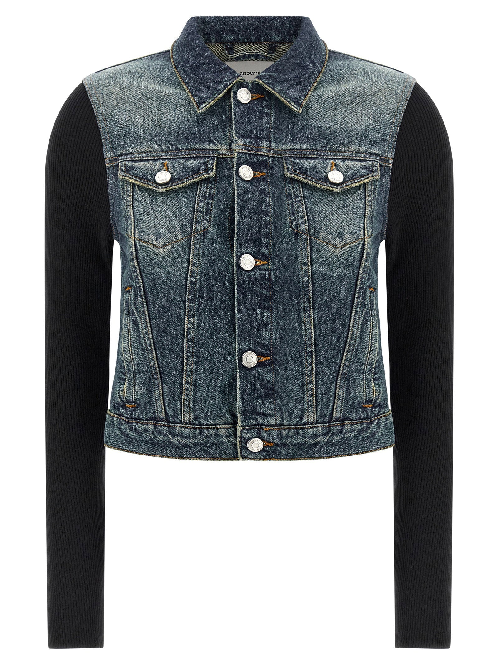 Coperni Hybrid Rib Denim Jacket — Blue