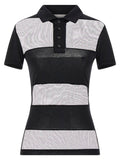 Coperni Sheer Striped Polo — Black