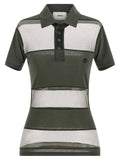 Coperni Sheer Striped Polo Shirt — Khaki