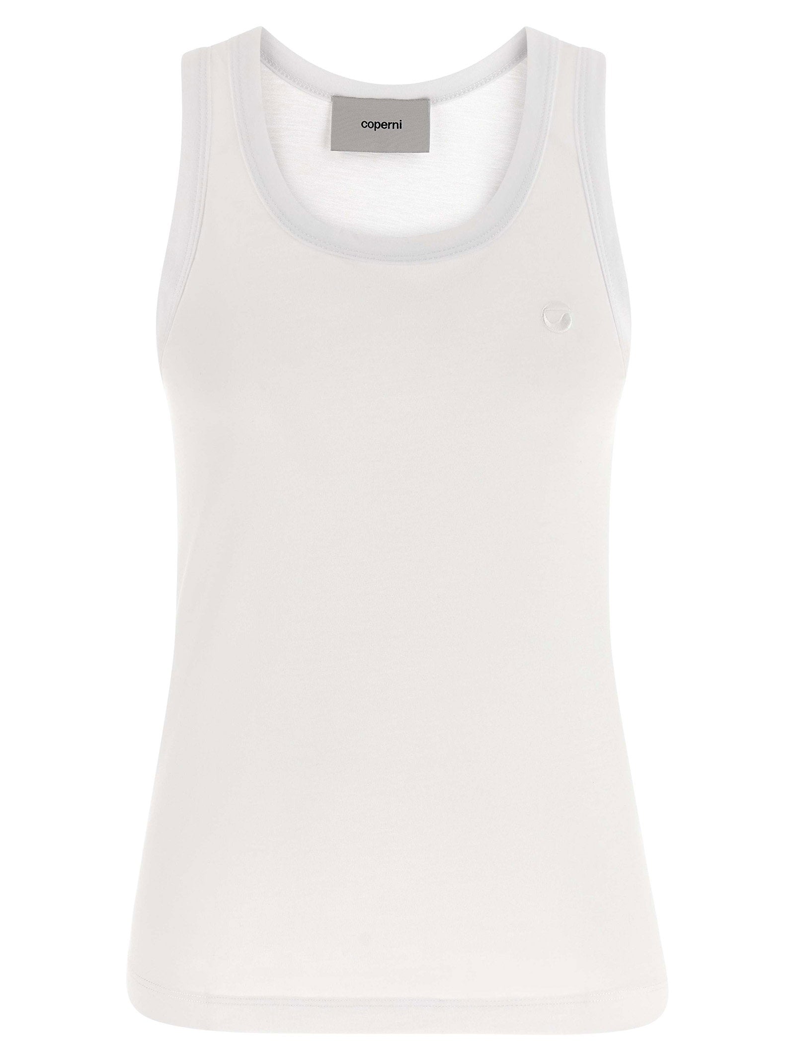 Coperni Logo-Embroidered Tank Top — White