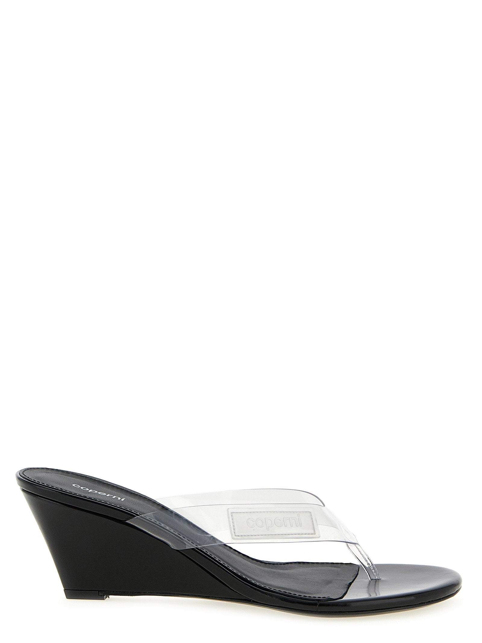Coperni Logo-Patch Transparent PVC Sandals — Black