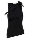 Coperni Asymmetric Floral Tank Top — Black