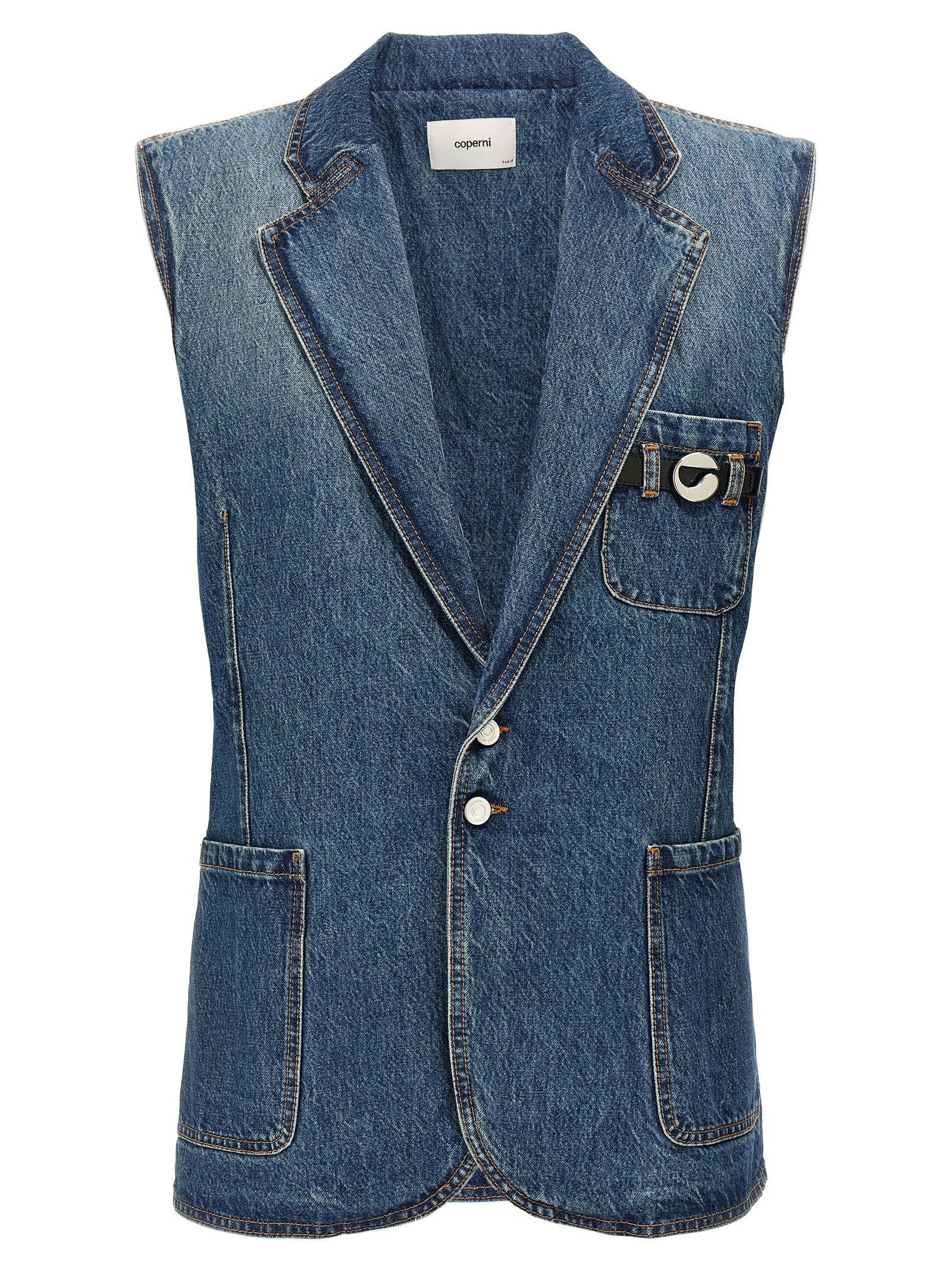 Coperni Denim Strap Vest — Blue