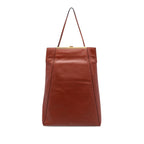 Leather Tall Clasp Cabas Tote