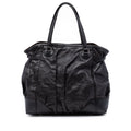 Embossed Leather Horsebit Full Moon Tote
