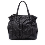 Embossed Leather Horsebit Full Moon Tote