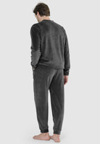Pijama Hombre Invierno Terciopelo Rayas - Gris 5740_22