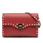 Small Leather Rockstud Flap Crossbody