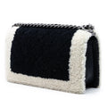 Medium Bicolor Shearling Boy Flap