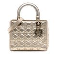 Medium Metallic Lambskin Cannage Lady Dior
