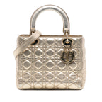 Medium Metallic Lambskin Cannage Lady Dior